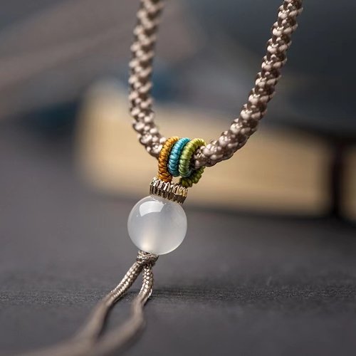 手工编织吊坠挂绳项链玉石吊坠