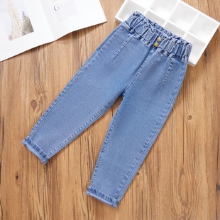 女童牛仔裤 百搭款 春秋新款 时尚 儿童 2025中大童洋气宽松老爹裤 童装