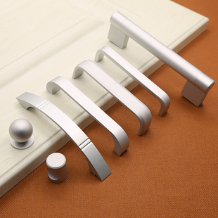 橱柜门铝合金拉手现代简约轻奢抽屉鞋柜衣柜u型拉手哑光单孔把手