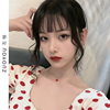 925 Sterling Silver Korean Edition Simplicity Red Necklace personality Versatile love Necklace clavicle With accessories X482