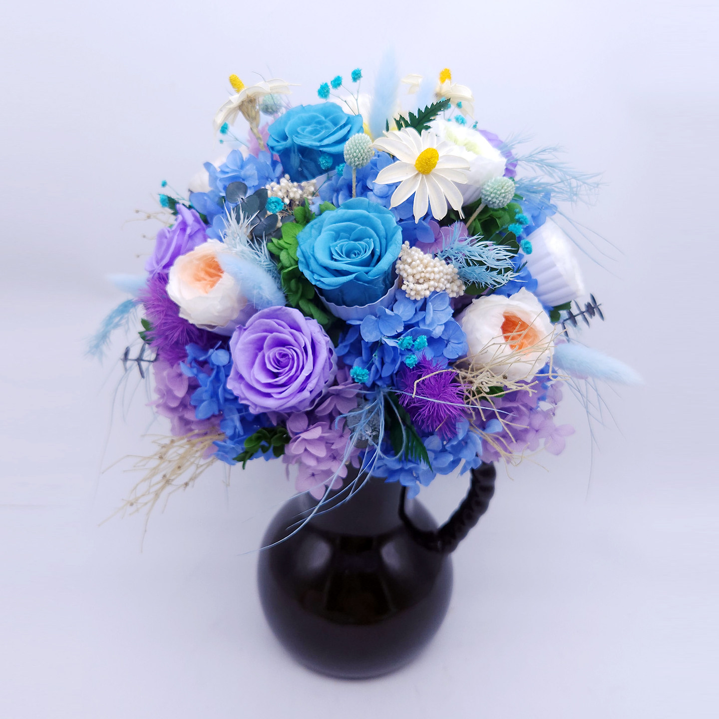 莫奈花园永生花进口奥斯汀玫瑰
