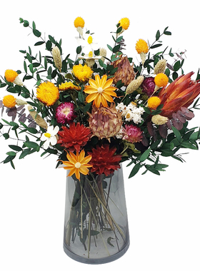 进口干花真花永生花花束材料客厅餐桌装饰乔迁礼轻奢插花摆件天然