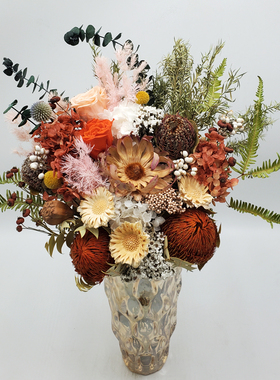 南非进口天然干花大花束永生花真花手捧花班克木北欧客厅软装装饰