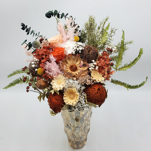 班克木永生花进口干花高级感客厅