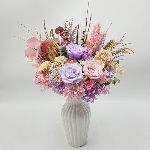 永生花进口玫瑰干花真花客厅装饰