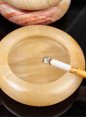 米黄玉烟灰缸 玉石烟缸 家居建材用礼品 家装礼品刻字和田玉石