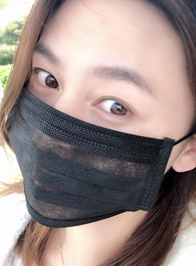 一次性口罩超薄款黑色白夏季透气二两双层防晒易呼吸戴眼镜不起雾