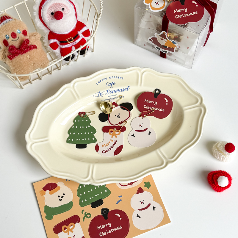 2025圣诞节趣味装饰吊卡包装盒篮子蛋糕饼干糖果盒挂饰DIY