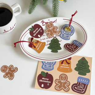 饼干包装 饰圣诞风吊卡烘焙曲奇雪花酥打包盒长条盒可爱配饰 盒装