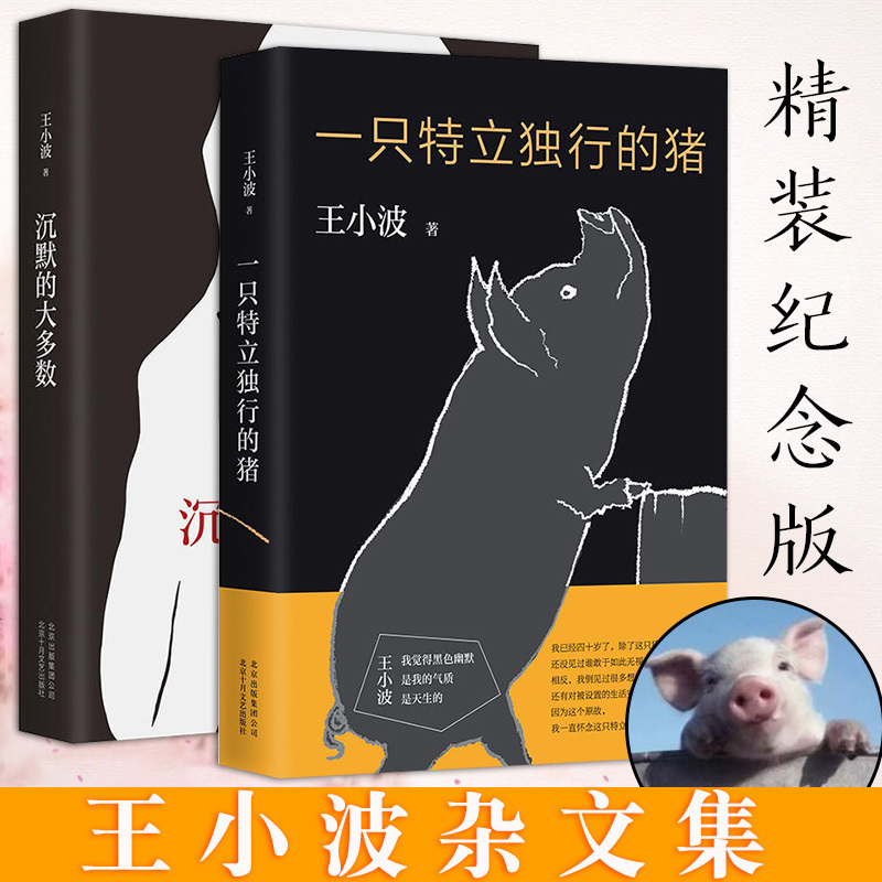 包郵 一只特立獨行的豬+沉默的大多數王小波雜文精選集 逝世二十周年精裝紀念版 中國現當代文學隨筆 雜的文王小波的書
