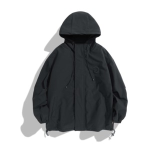 【安州牧】秋季C形龙刺绣长袖户外连帽宽松外套男女同款