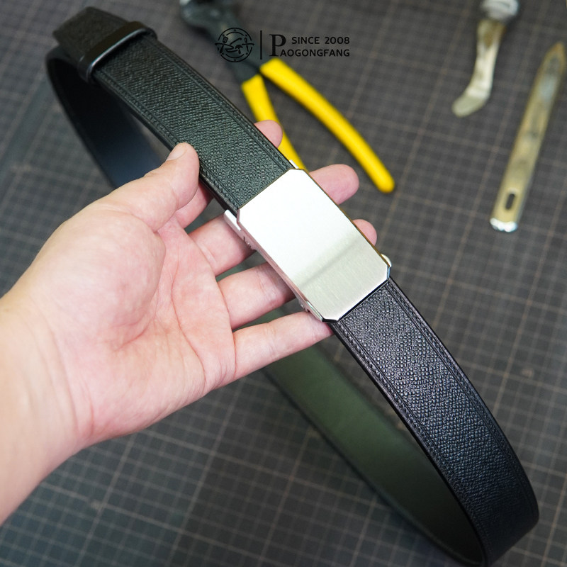 男士百搭自动扣3.5/3.8手工腰带定制【ZY69钢制+马具双压边走线】