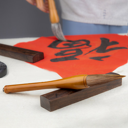 梅林笔庄提斗对联笔大楷书法