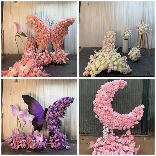 酒店包房生日派对求婚布置蝴蝶花