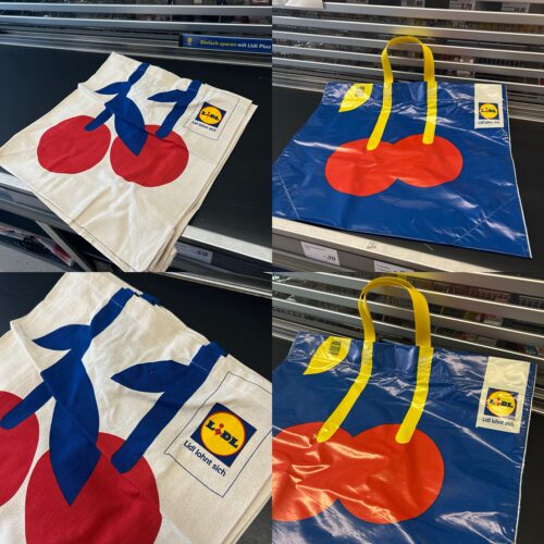 Lidl环保购物袋 樱桃帆布包手提袋 超级实用 Lidl logo 德国购入
