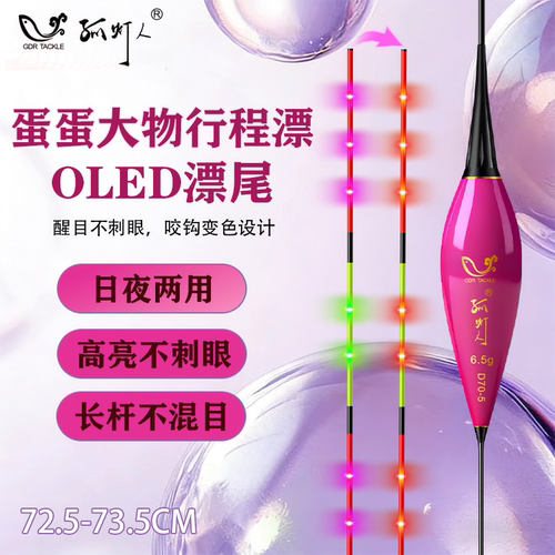 孤灯人新OLED夜光跑铅漂日夜两用高灵敏咬钩变色抗风浪走水