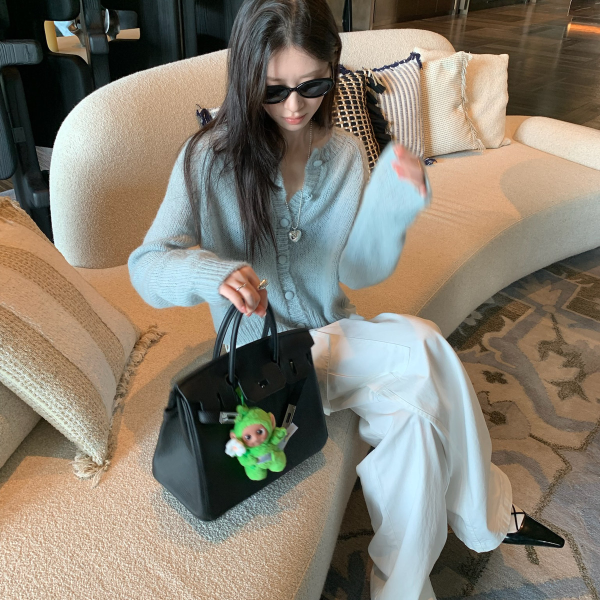 【YUXI严选】春款韩版甜美清新粗针织开衫短款百搭颜色超美针织