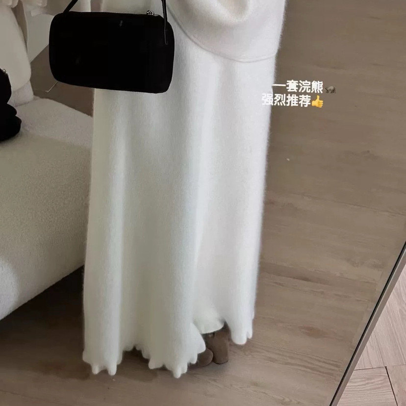 法式复古花边设计感长款半身裙
