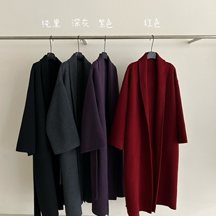 羊毛外套 港风复古赫本风气质100%澳毛长款 清仓359元 YUXI严选