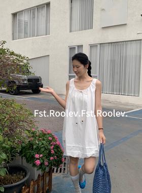 FST-夏上新大牌简约风背心兜兜宽松连衣裙大客爱高质价比实力供