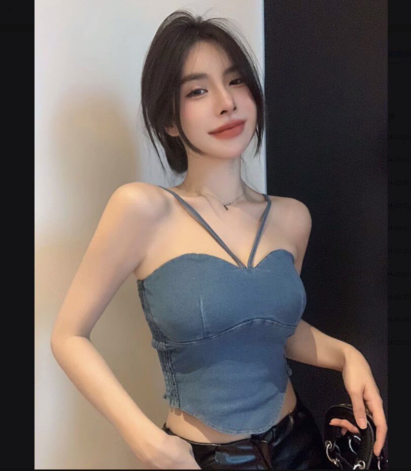 带胸垫辣妹性感挂脖吊带背心夏季修身内搭打底无袖上衣可外穿新款