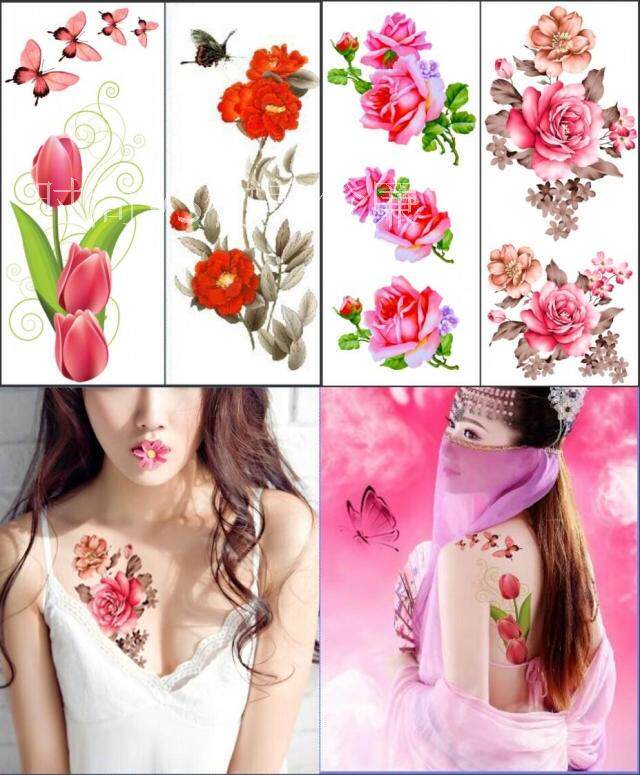 纹身贴纸 防水 套装 女款 性感 花臂 疤痕 胸部一次性纹身贴包邮