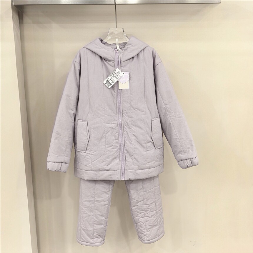 穗得美992566舒适风衣布韩秀轻羽棉夹棉加厚保暖女套装家居服睡衣