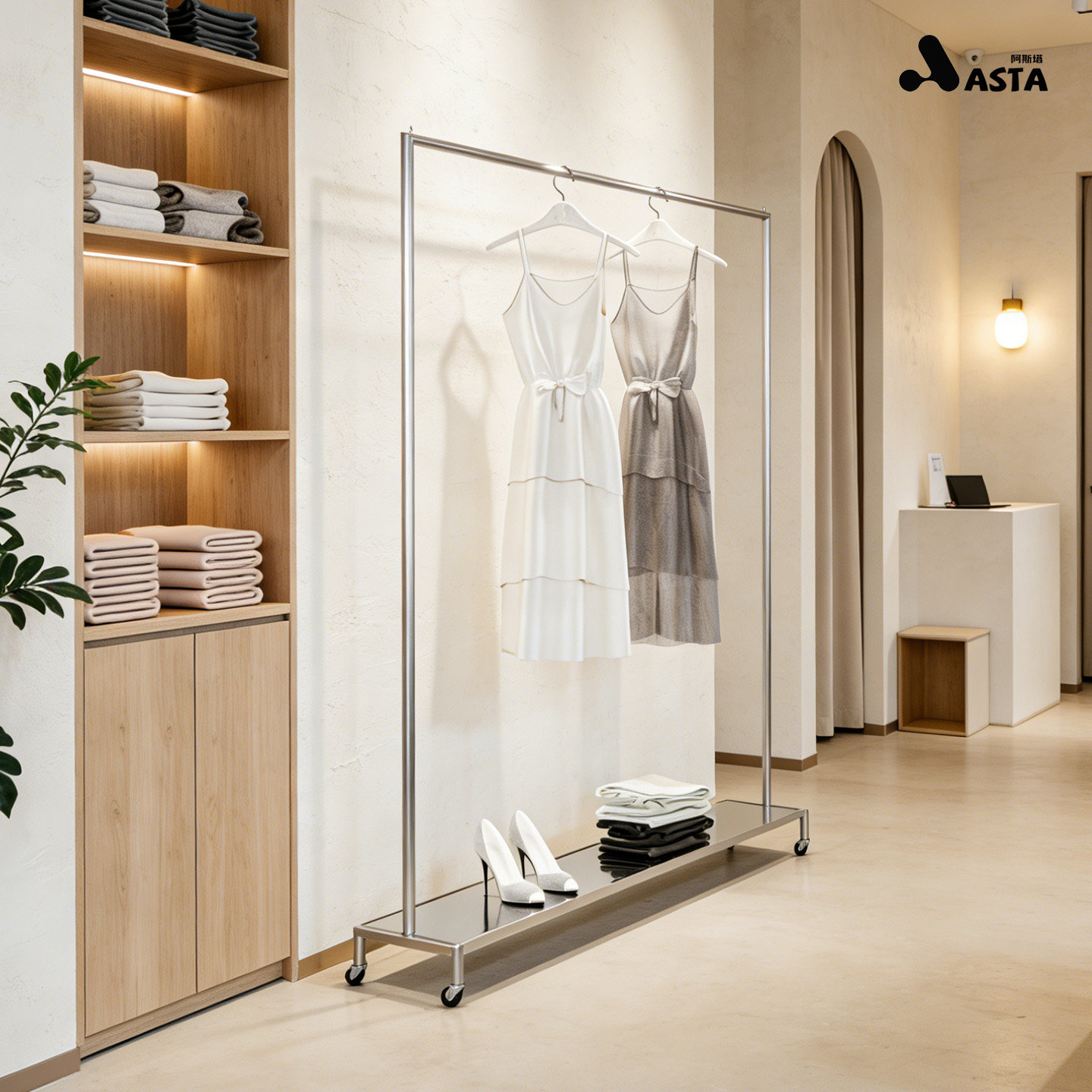 服装店展示架落地式不锈钢中岛架女装专用橱窗陈列衣架可移动货架,商业/办公家具,服装展示架,淘宝优惠券,粉丝福利购,淘宝优惠卷