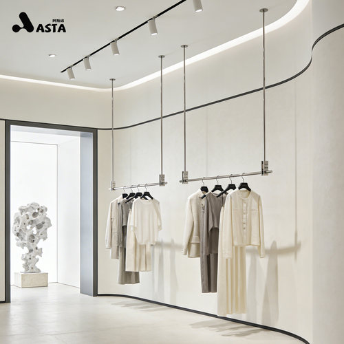 服装店不锈钢吊杆展示架