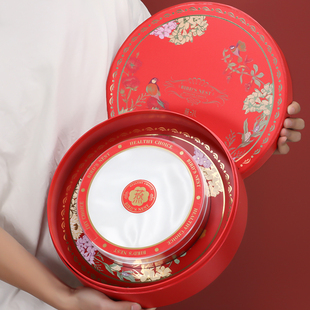 新款圆形燕窝礼盒空盒子高档溯源码燕盏包装盒250克500克干燕包装