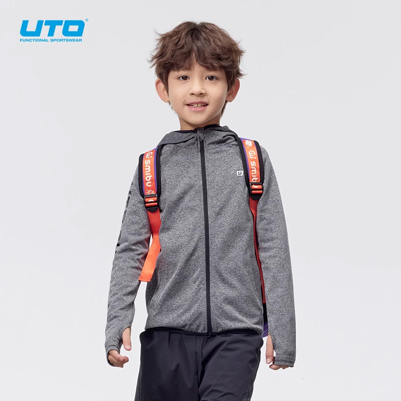 UTO儿童运动速干外套带帽子