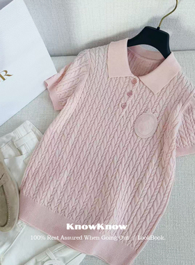 KnowKnow Closet. | 只做对版 Polo针织少女粉翻领羊毛短袖上衣女