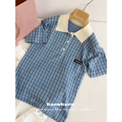 KnowKnow Closet. | 只做对版 撞色羊绒桑蚕丝POLO翻领短袖上衣女