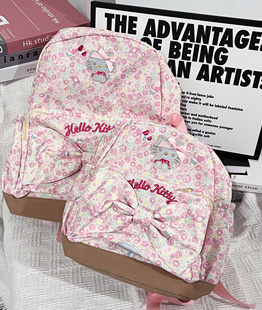 日系hellokitty三丽鸥甜美可爱少女心背包ins小清新碎花双肩包女