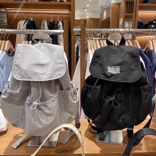 韩国双肩包休闲大容量尼龙轻便旅行学生百搭小众新款书包抽绳背包