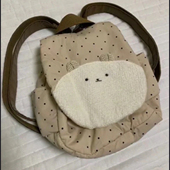 NICE新款 可爱小熊双肩包女大容量学生书包百搭通勤背包