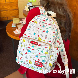 NICE新款 背包旅游轻便 凯蒂猫书包双肩包女生大学生初高中大学女款