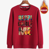 T恤圆领纯棉保暖套头卫衣打底衫 加绒加厚长袖 外穿T恤 男士 秋冬新款