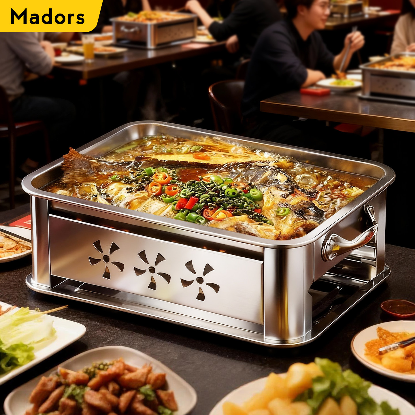 烤鱼炉加厚不锈钢烧烤炉酒精炉商用木炭长方形家用碳烤烧烤烤鱼盘,厨房/烹饪用具,烧烤炉,淘宝优惠券,粉丝福利购,淘宝优惠卷