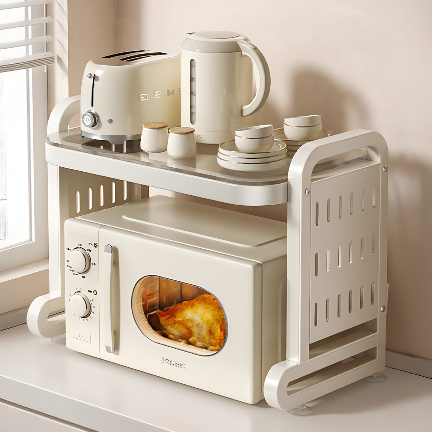 厨房置物架微波炉烤箱收纳神器