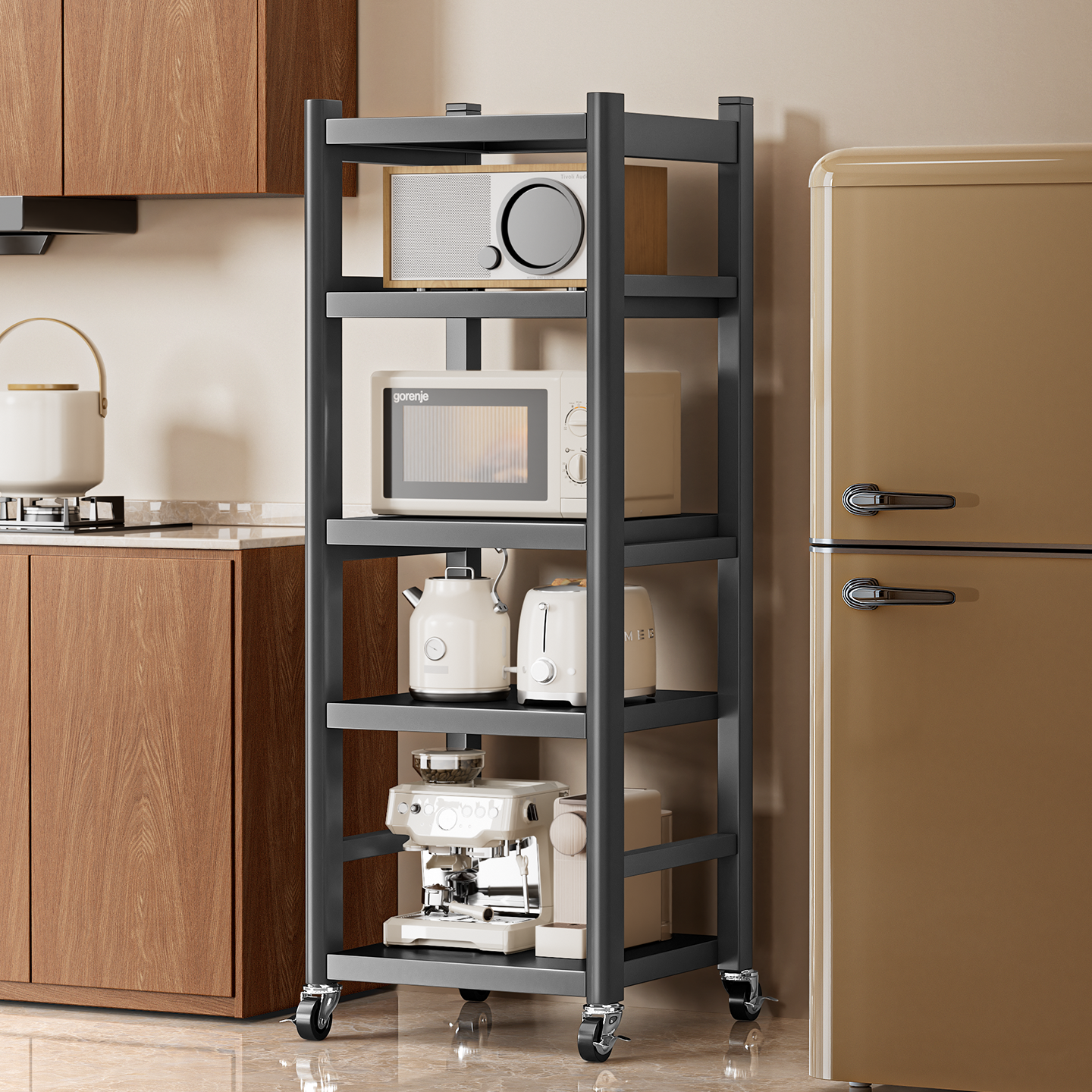 落地夹缝收纳垂直扩容省空间