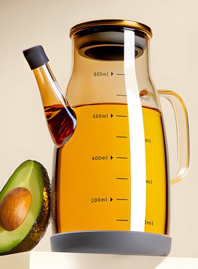 油壶厨房家用不挂油厨房专用全玻璃油罐壶新款大容量油瓶食品级