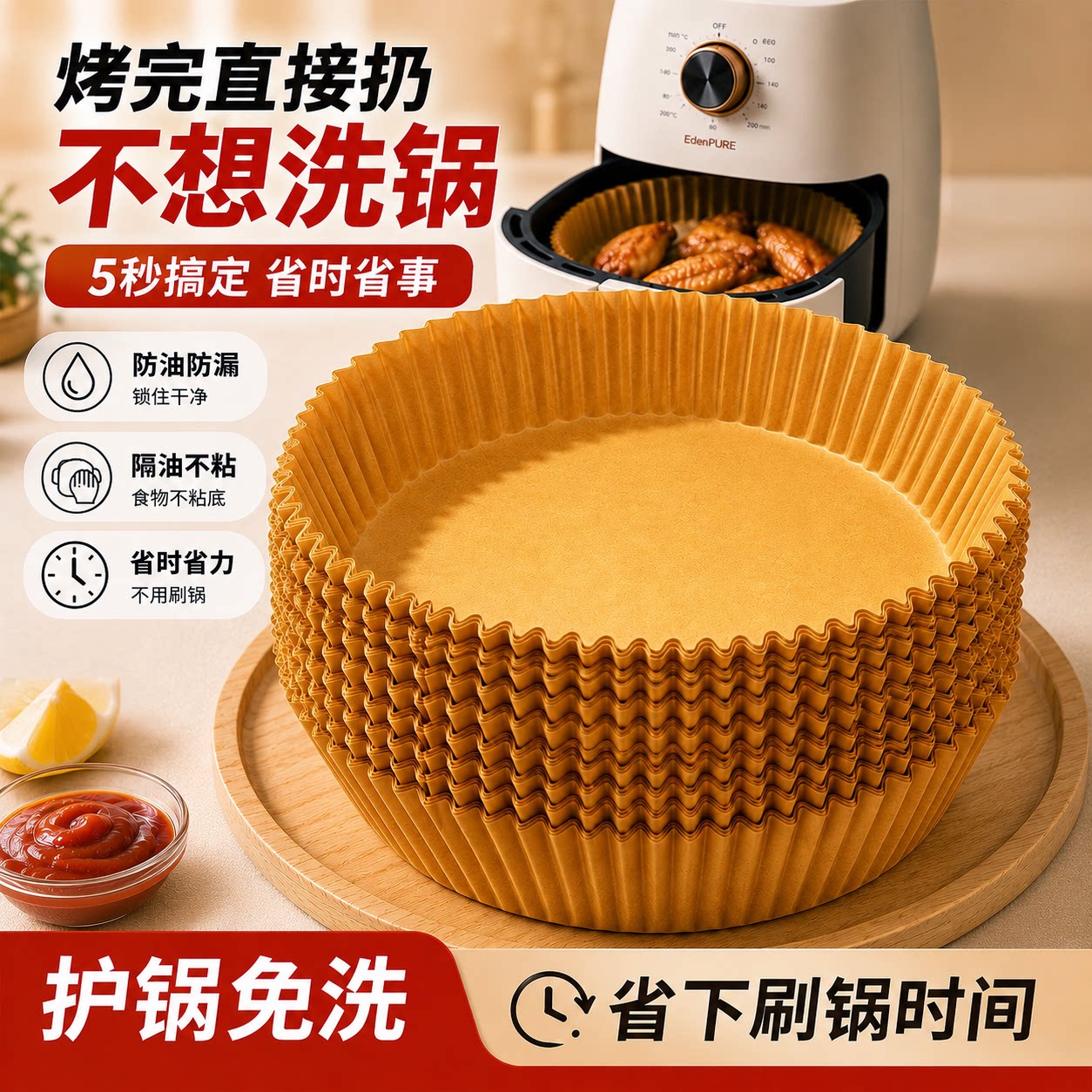 免洗锅神器空气炸锅专用纸图片