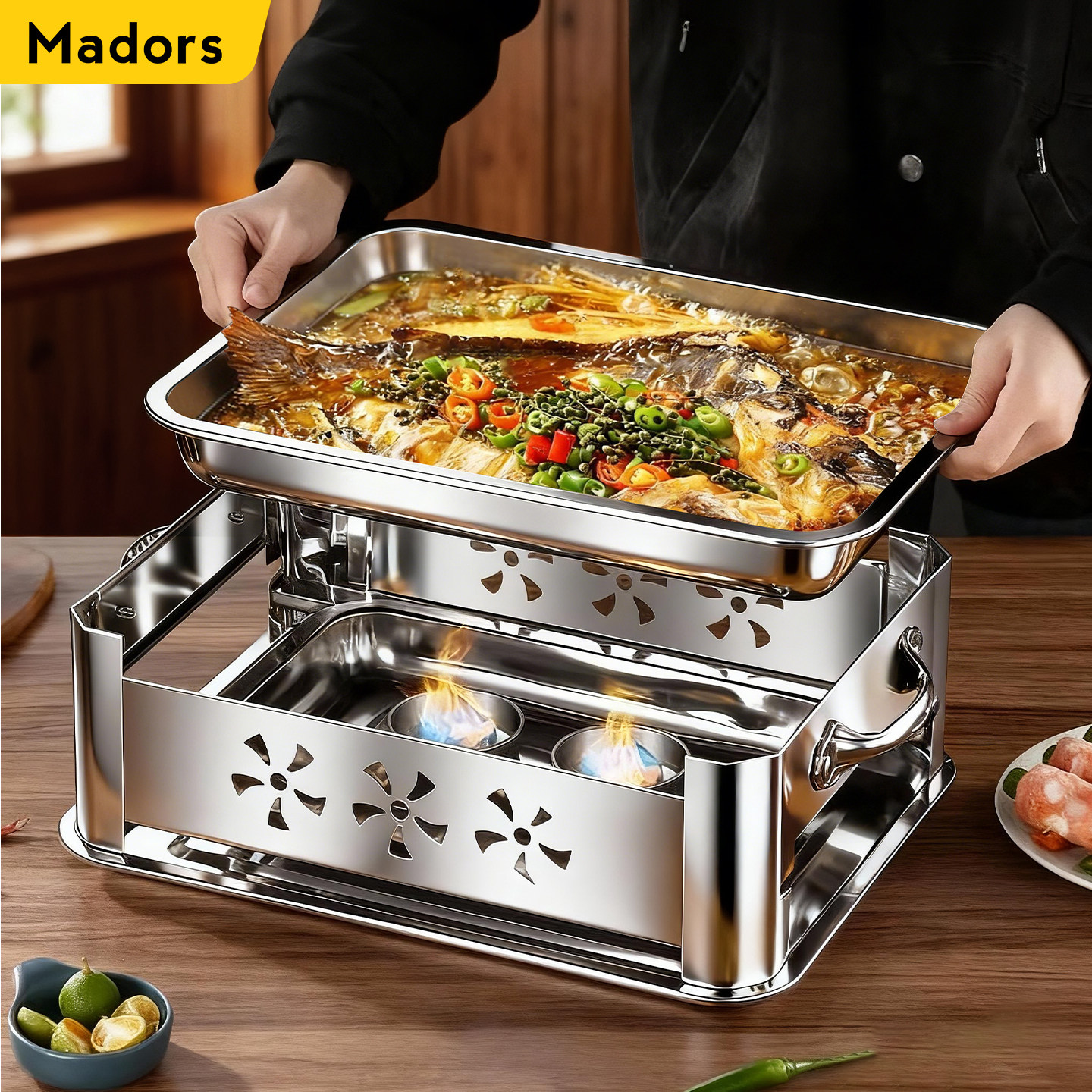 烤鱼炉不锈钢烧烤炉烤鱼盘家用碳烤炉无烟木炭炉子长方形酒精烤炉,厨房/烹饪用具,烧烤炉,淘宝优惠券,粉丝福利购,淘宝优惠卷