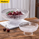 日本高颜值高脚玻璃水果盘客厅家用轻奢高端零食摆放盘糖果盘子