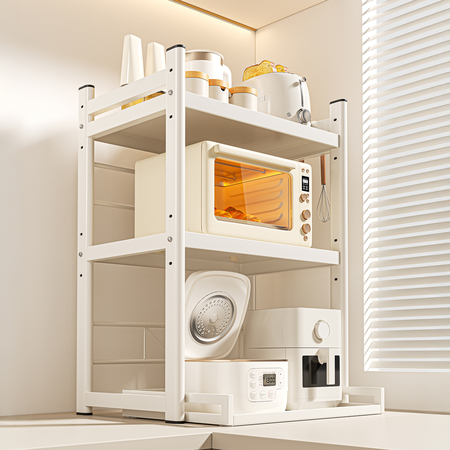 三层家用厨房电器置物架