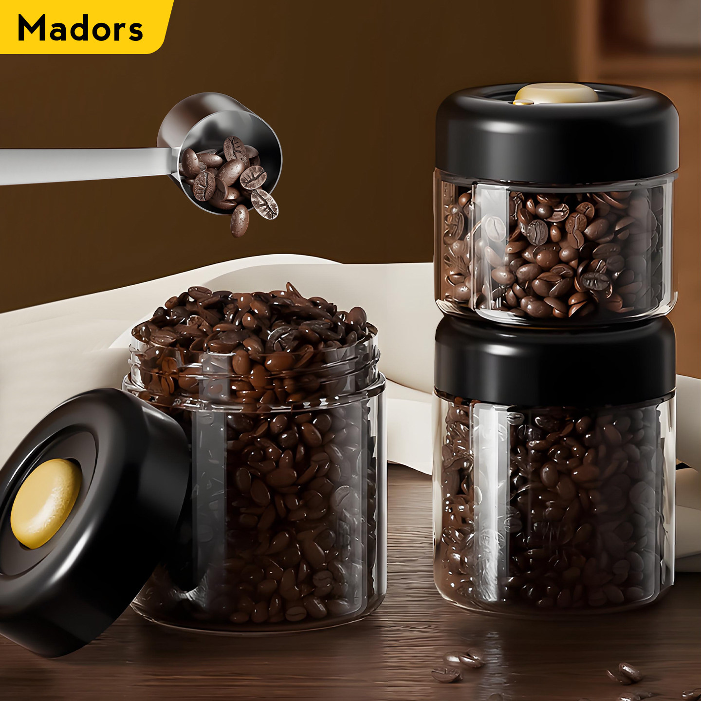 食品级咖啡豆密封罐真空玻璃专用保存罐咖啡粉茶叶储存罐奶粉罐子