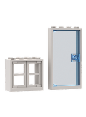 适用乐高房屋窗户门框60598小颗粒积木零件拼装散装配件60596