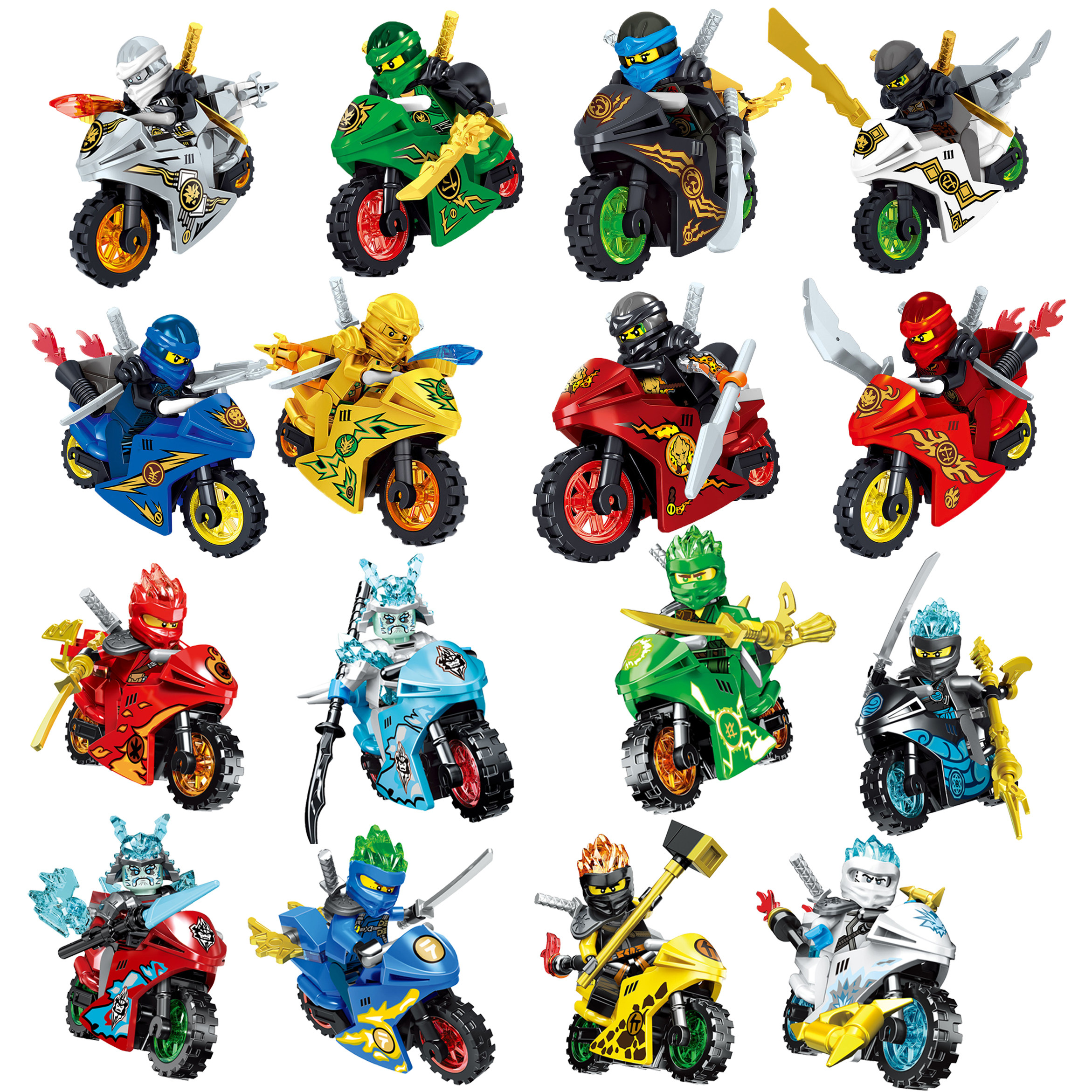 中国积木幻影忍者小人仔摩托劳埃德杰益智积木拼装男孩玩具礼物