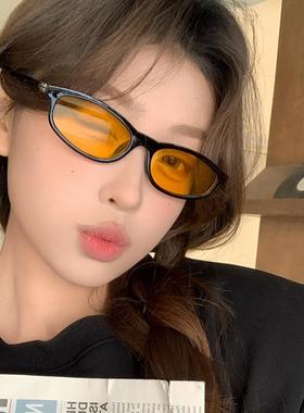 复古夜视黄太阳眼镜女ins风
